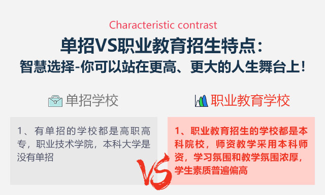 單招VS職業(yè)教育招生特點(diǎn):智慧選擇-你可以站在更高、更大的人生舞臺上!